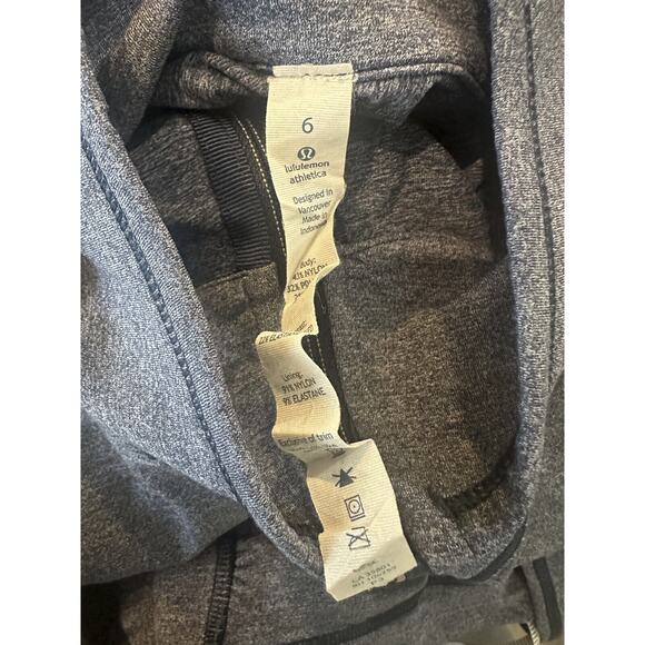 Lululemon Kriss Cross 1/2 Zip Pullover Heathered Inkwell Blue Thumbholes Size 6 - Picture 15 of 16